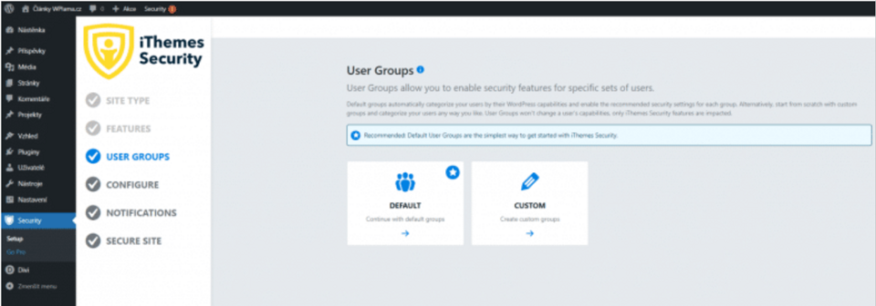 iThemes Security – User Groups