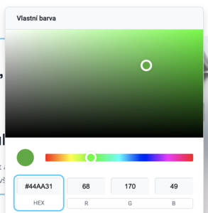 Výběr vlastní barvy