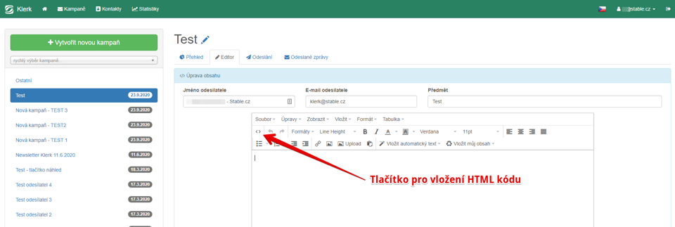 Vložení html kódu