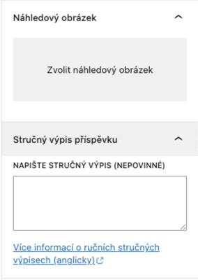 Thumbnail a popisek příspěvku WordPress