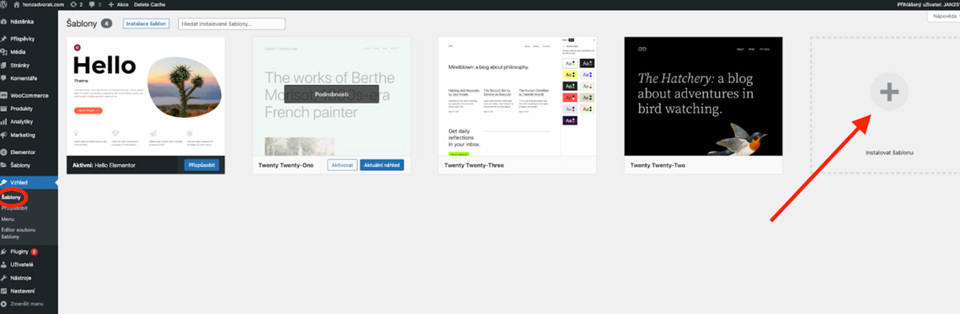 Instalace WordPress šablony