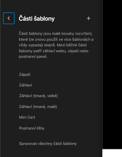 Části šablony Twenty Twenty-Two