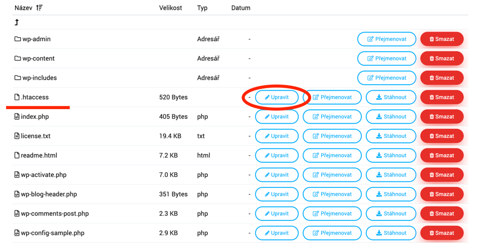 Soubor .htaccess ve WordPressu